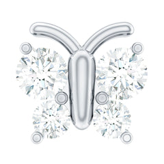Natural Diamond Butterfly Earring for Cartilage Piercing