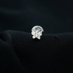 Natural Diamond Butterfly Earring for Cartilage Piercing