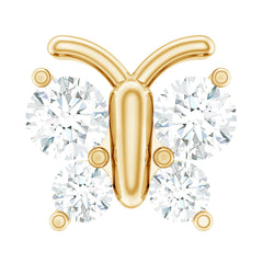 Natural Diamond Butterfly Earring for Cartilage Piercing