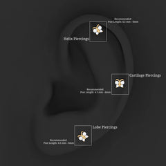 Natural Diamond Butterfly Earring for Cartilage Piercing
