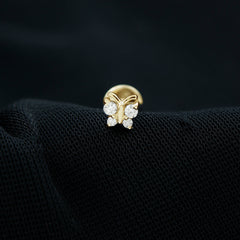 Natural Diamond Butterfly Earring for Cartilage Piercing
