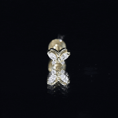 Natural Diamond Butterfly Earring for Helix Piercing