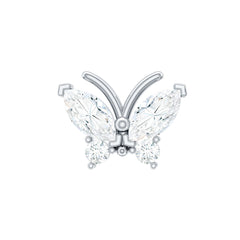 Natural Diamond Butterfly Earring for Helix Piercing