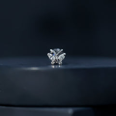 Natural Diamond Butterfly Earring for Helix Piercing