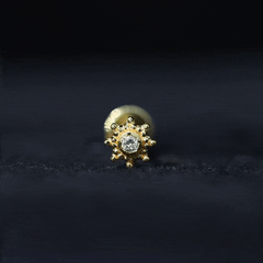 Minimal Diamond Cartilage Earring Stud with Flat Back