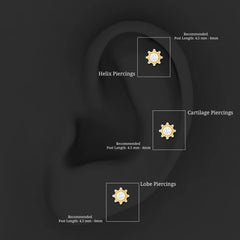 Minimal Diamond Cartilage Earring Stud with Flat Back