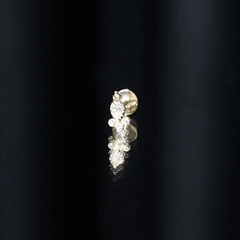Vintage Style Moissanite Tragus Earring in Bezel Setting