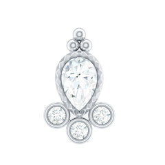 Vintage Style Moissanite Tragus Earring in Bezel Setting