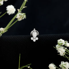 Vintage Style Moissanite Tragus Earring in Bezel Setting