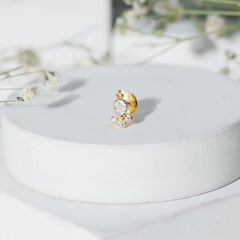 Vintage Style Moissanite Tragus Earring in Bezel Setting