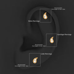 Natural Diamond Gold Petal Cartilage Earring
