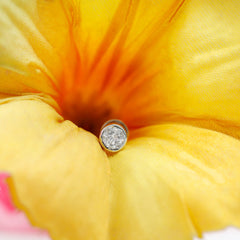 Bezel Set Diamond Cartilage Earring with Flat Back