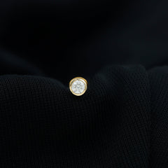 Bezel Set Diamond Cartilage Earring with Flat Back