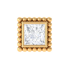 Princess Cut Moissanite Simple Helix Earring in Bezel Setting