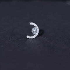 Moissanite Half Circle Earring for Helix Piercing