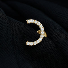Moissanite Half Circle Earring for Helix Piercing