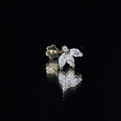 Marquise Moissanite Lotus Flower Helix Earring