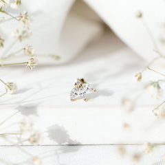 Marquise Moissanite Lotus Flower Helix Earring