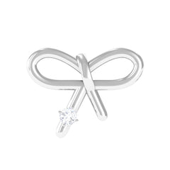 Natural Diamond Bow Earring for Cartilage Piercing