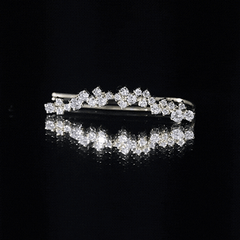Certified Round Moissanite Cluster Climber Earring