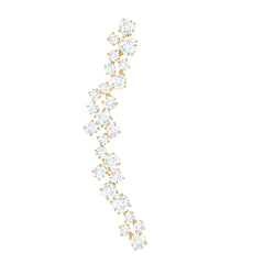 Certified Round Moissanite Cluster Climber Earring