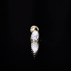 Pear Shaped Moissanite Solitaire Cartilage Earring