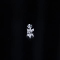 Marquise Cut Diamond Lotus Flower Earring for Helix Piercing