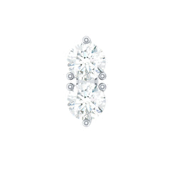 Natural Diamond 2 Stone Earring for Tragus Piercing