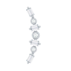 Baguette Moissanite Art Deco Climber Earring for Helix Piercing