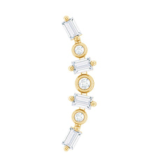 Baguette Moissanite Art Deco Climber Earring for Helix Piercing