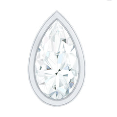 Bezel Set Moissanite Teardrop Stud Earring for Cartilage Piercing