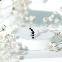 Graduated Style Black Onyx Crawler Earring