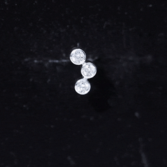 Bezel Set Moissanite Three Stone Crawler Earring