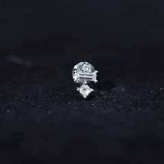 Unique Moissanite Tragus Earring with Flat Back