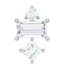 Unique Moissanite Tragus Earring with Flat Back