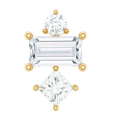 Unique Moissanite Tragus Earring with Flat Back
