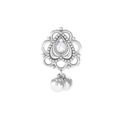 Antique Moissanite and Gold Drop Earring for Cartilage Piercing