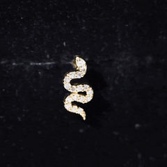 Unique Moissanite Snake Crawler Cartilage Earring
