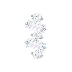 Genuine Baguette Diamond Tragus Earring With Certificate