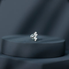 Genuine Baguette Diamond Tragus Earring With Certificate