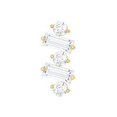 Genuine Baguette Diamond Tragus Earring With Certificate