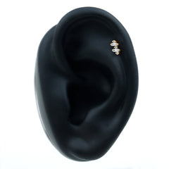 Genuine Baguette Diamond Tragus Earring With Certificate