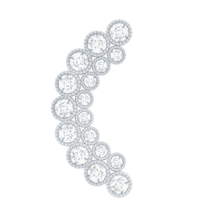 Moissanite Curved Helix Earring in Milgrain Bezel Setting