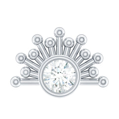 Bezel Set Diamond Gold Sunburst Earring for Helix Piercing