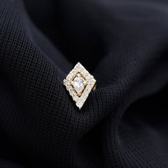 Unique Moissanite Kite Earring for Cartilage Piercing