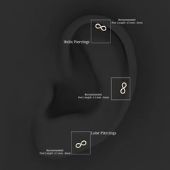 Round Diamond Infinity Earring for Cartilage Piercing