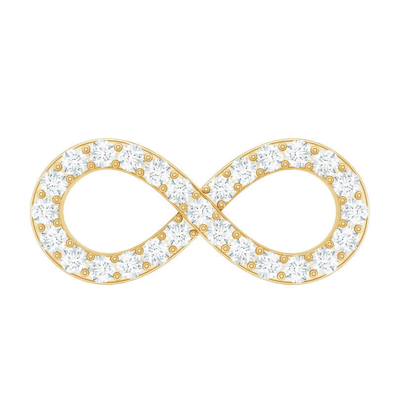 Round Diamond Infinity Earring for Cartilage Piercing