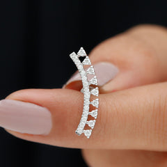 Certified Moissanite Curved Crawler Earring