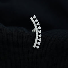 Certified Moissanite Curved Crawler Earring