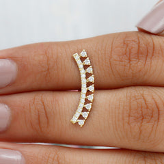 Certified Moissanite Curved Crawler Earring